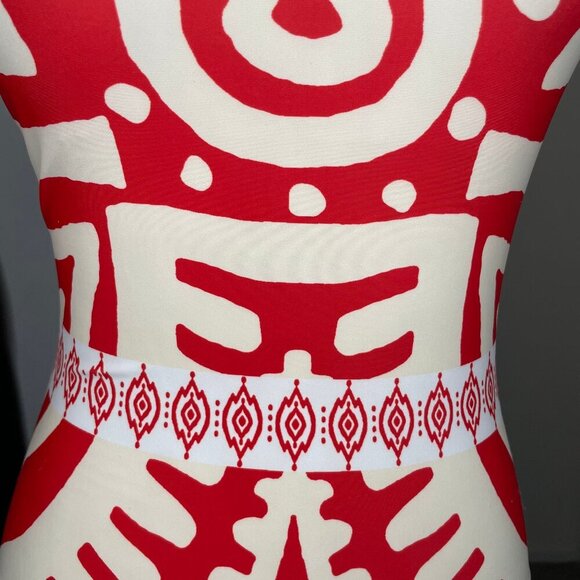 Commsense Orange Cream One Shoulder Abstract Print One Piece Swimsuit XS Beach - Picture 4 of 7